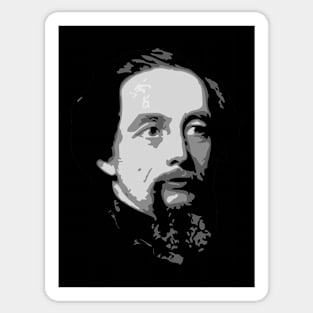 Charles Dickens Black and White Sticker